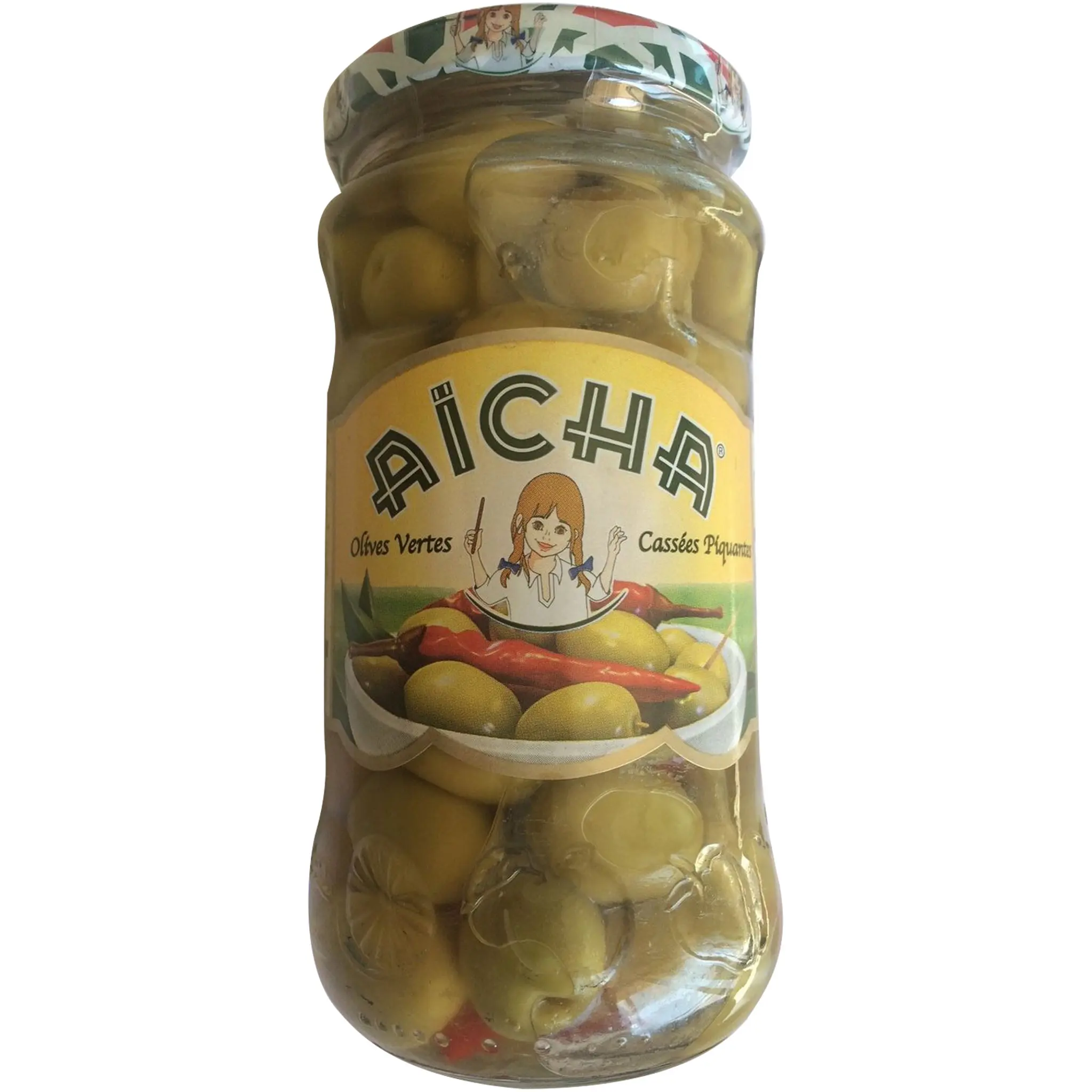 AICHA Olives vertes cassées piquantes