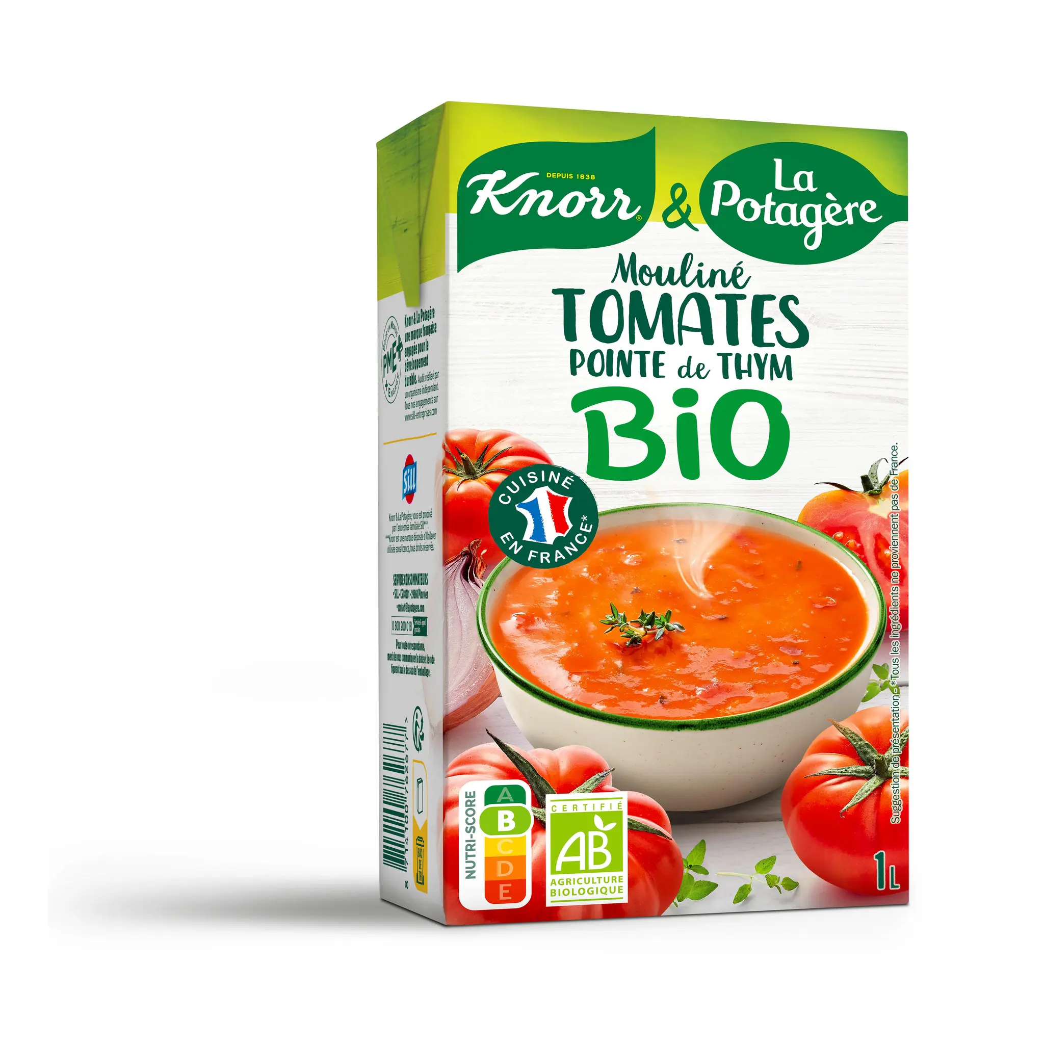 KNORR Soupe moulinée bio tomates oignons herbes