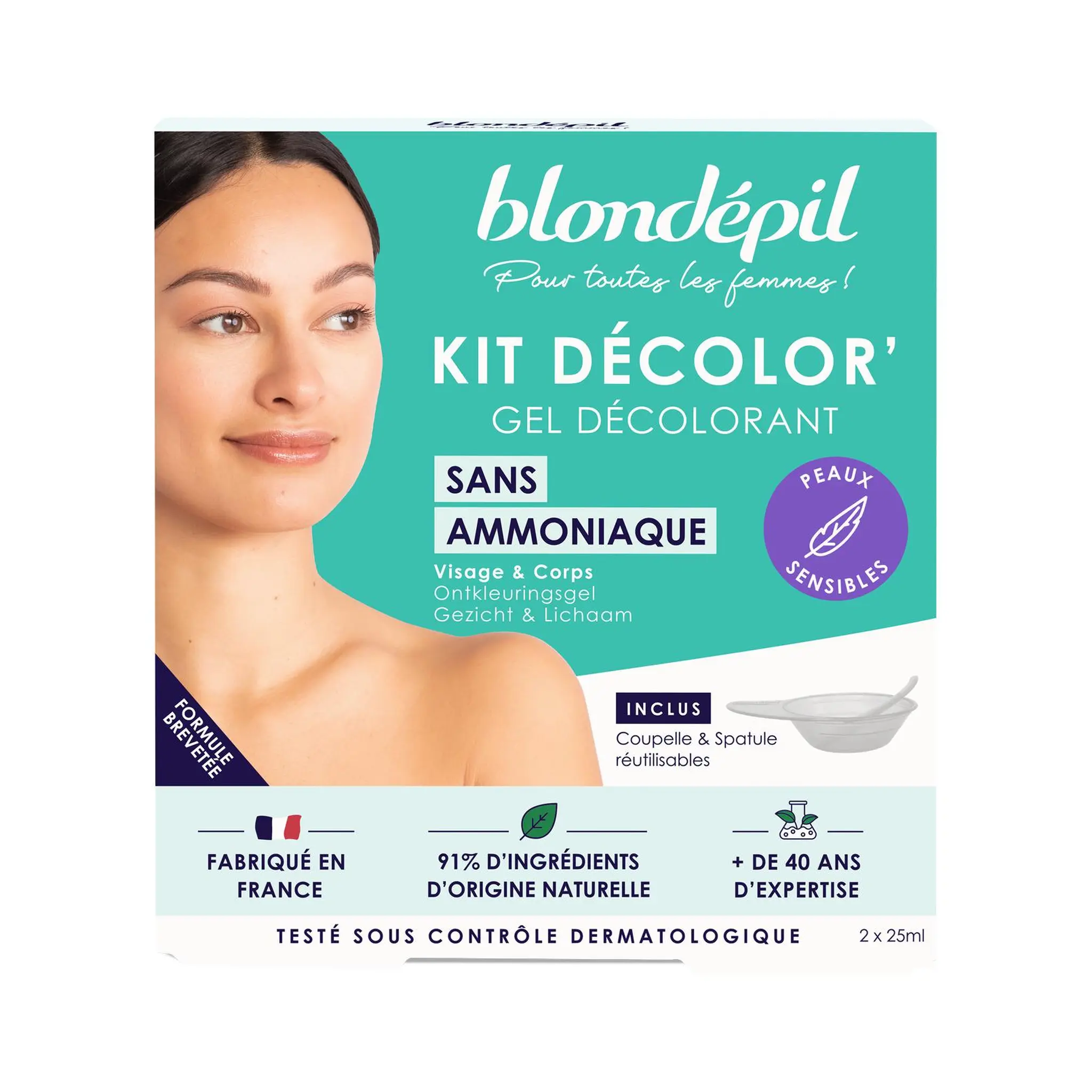 BLONDEPIL Gel décolorant sans ammoniaque visage peaux sensibles
