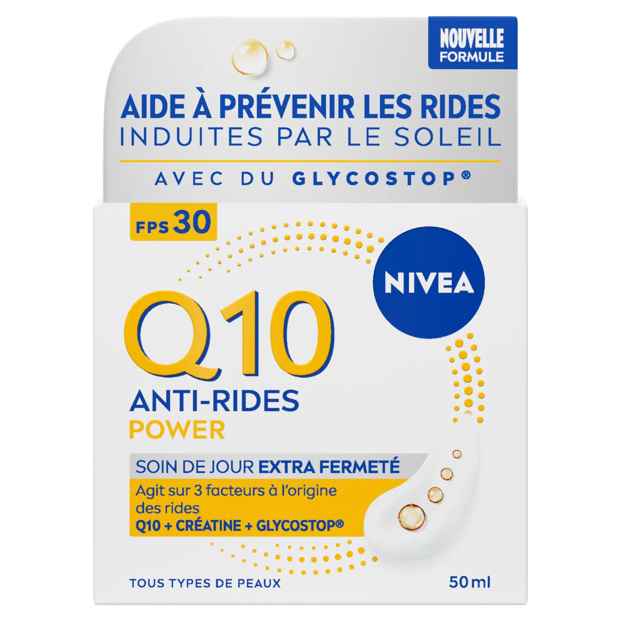 NIVEA Q10 Anti-Rides Power Soin de jour FPS30 à l'acide hyaluronique tous types de peau