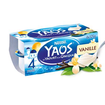 Yaos Yaourt à la grecque vanille, 4x125g