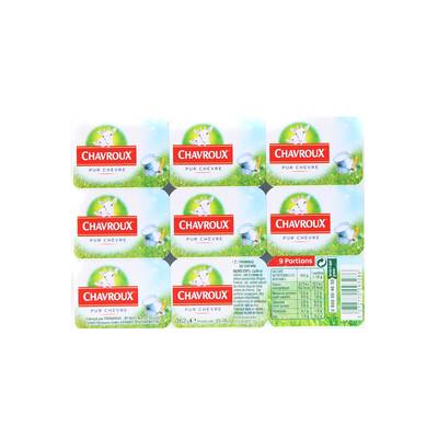 Chavroux Fromage de chèvre à tartiner, 9 portions - 162g