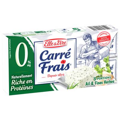 Elle&Vire Fromage Frais 0% ail et fines herbes, 8 portions - 200g