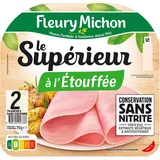 Fleury Michon Jambon Supérieur à l'Étouffée, Conservation Sans Nitrite, 2 tranches - 70g