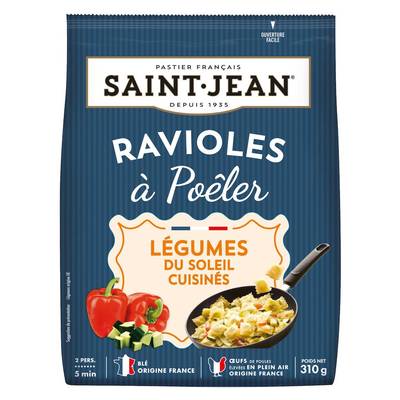 Saint Jean Ravioles à poêler & légumes du soleil cuisinés, 310g