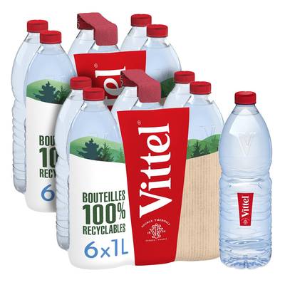 Vittel Eau minérale naturelle, Lot de 2 - 6x1L