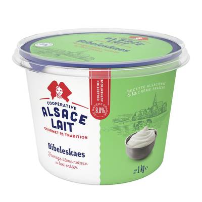 Alsace Lait Fromage Blanc Nature 8%mg Bibeleskaes, 1kg