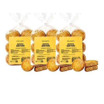 Lot de 3 x 6 Petits palets bretons moelleux pur beurre, Frichti (230 g)