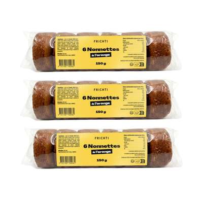 Lot de 3 x 6 Nonnettes à l'orange, Frichti (150 g)