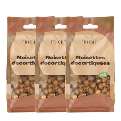 Lot de 3 x Noisettes décortiquées BIO, Frichti (125 g)
