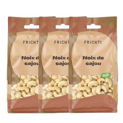 Lot de 3 x Noix de cajou natures BIO, Frichti (125 g)