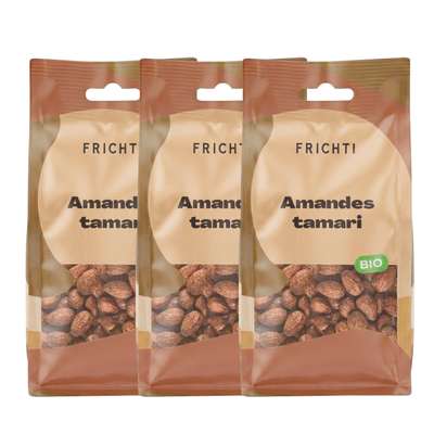 Lot de 3 x Amandes au tamari BIO, Frichti (125 g)
