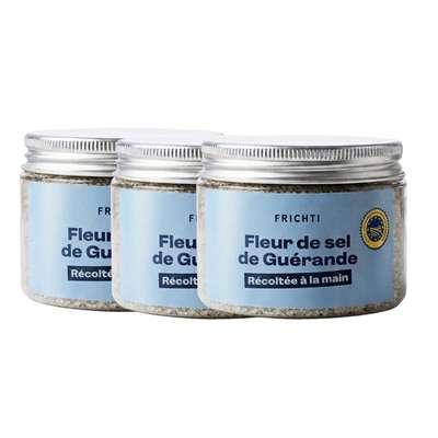Lot de 3 x Fleur de sel de Guérande IGP, Frichti (125 g)