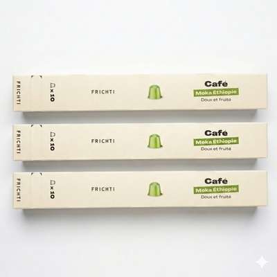 Lot de 3 x Café capsule Moka Ethiopie, Frichti (x 10, 53 g)