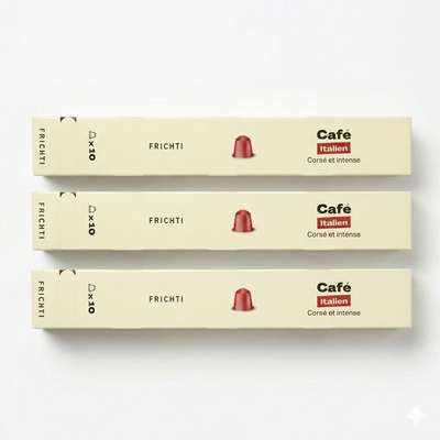 Lot de 3 x Café capsule Italien, Frichti (x 10, 53 g)