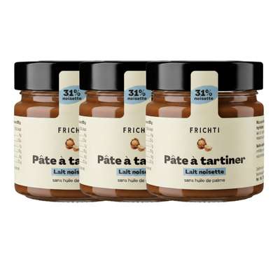 Lot de 3 x Pâte à tartiner Lait noisette, Frichti (250 g)