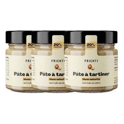 Lot de 3 x Pâte à tartiner Blanc noisette, Frichti (250 g)