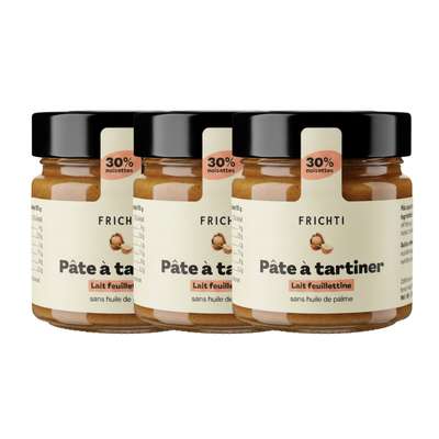 Lot de 3 x Pâte à tartiner Lait feuilletine, Frichti (250 g)