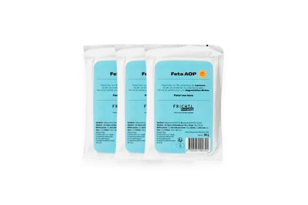 Lot de 3 x Feta AOP gastronomique grecque de l’ile de Lemnos, Frichti (180 g)