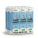 Pack de lait demi-écrémé UHT BIO direct Laiterie du Loiret, Frichti (6 x 1 L)