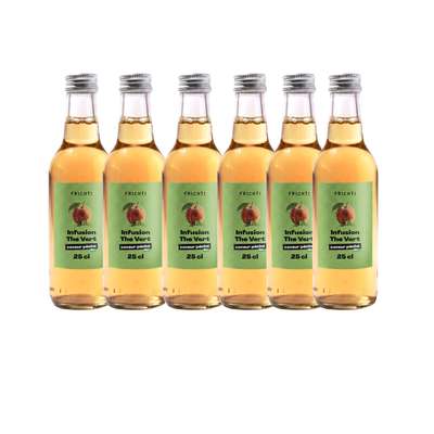 Lot de 6 x Infusion thé vert saveur pêche BIO, Frichti (25 cl)