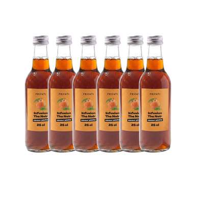 Lot de 6 x Infusion thé noir saveur pêche, Frichti (25 cl)
