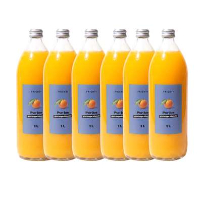 Lot de 6 x Pur jus d'orange blonde, Frichti (1 L)