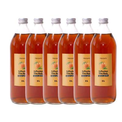 Lot de 6 x  Infusion thé noir saveur pêche, Frichti (1 L)