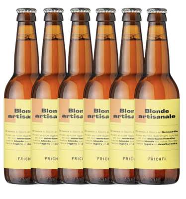 Lot de 6 x Bière Blonde artisanale, Frichti (33 cl)