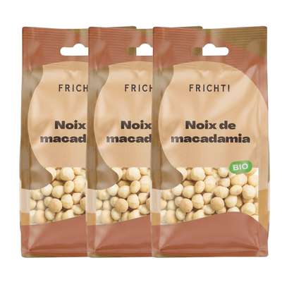 Lot de 3 x Noix de macadamia BIO, Frichti (125 g)