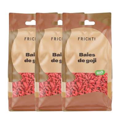 Lot de 3 x Baies de Goji BIO, Frichti (125 g)