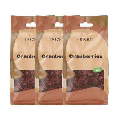 Lot de 3 x Cranberries BIO, Frichti (125 g)