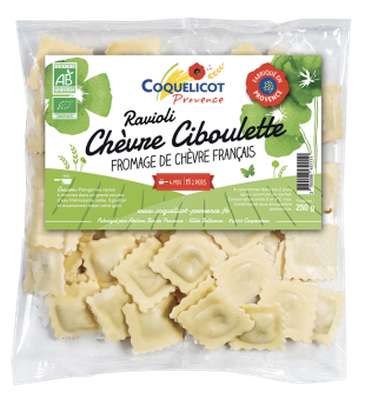 Ravioli chèvre et ciboulette BIO, Coquelicot (250 g)