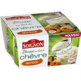 Yaourt brassé au lait de chèvre avec morceaux d'abricots, Soignon (4 x 125 g)