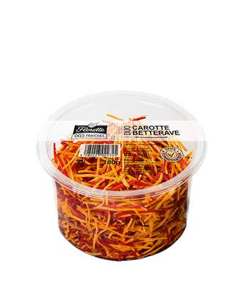 Duo carotte et betterave râpées en barquette, Florette (180 g)