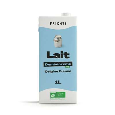 Lait demi-écrémé UHT BIO direct Laiterie du Loiret, Frichti (1 L)