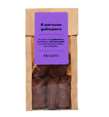 8 Oursons guimauve au chocolat lait, Frichti (105 g)