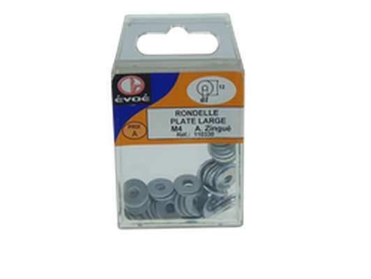 Rondelles plates larges acier zingué (4 mm)
