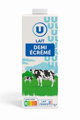 Lait demi-écrémé UHT, U (1 L)