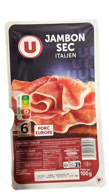 Jambon cru italien, U (6 tranches, 100 g)