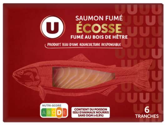 Saumon fumé Atlantique Ecosse, U (6 tranches, 225 g)