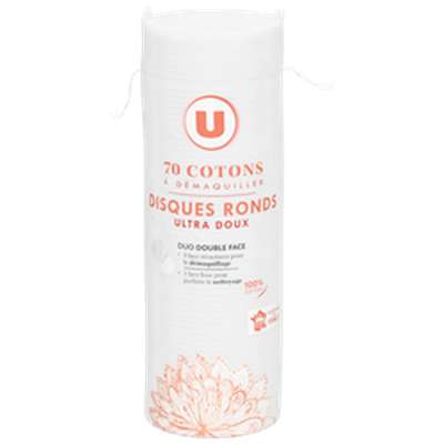 Disques cotons à démaquiller ronds, U (x 70)