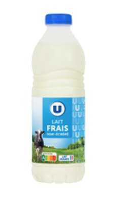 Lait frais demi écrémé pasteurisé, U (1 L)