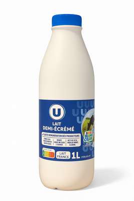 Lait demi-écrémé UHT Bleu Blanc Coeur, U (1 L)