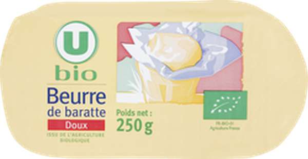 Beurre doux de baratte BIO, U (250 g)