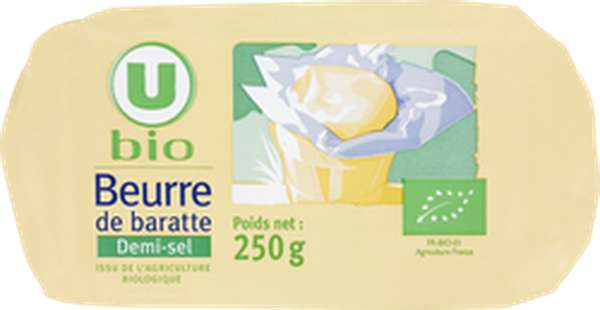 Beurre demi sel de baratte BIO, U (250 g)