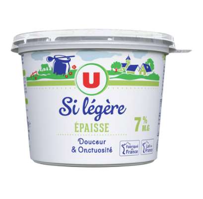 Crème fraîche épaisse et légère 7% MG, U (50 cl)