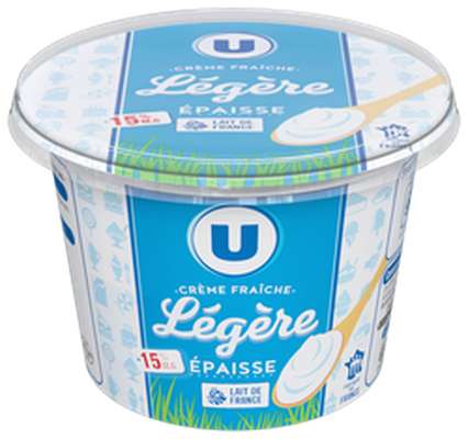 Crème fraîche épaisse légère 15%MG, U (190 g)