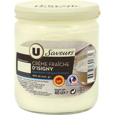 Crème fraîche d'Isigny épaisse 40% MG AOP, U (40 cl)
