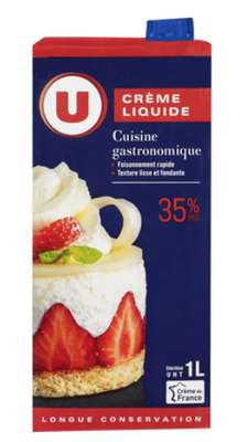 Crème liquide entière UHT 35% mg, U (1 L)